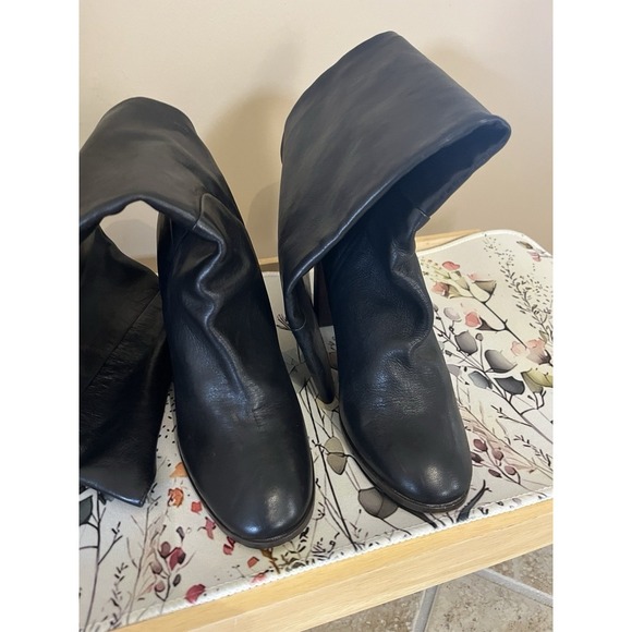 Dolce Vita Makala Tall Black Leather Boots Size 9M Calf 14 Around - Picture 3 of 16